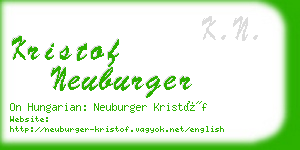 kristof neuburger business card